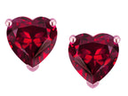 Star K™ Heart Shape 6mm Created Ruby Earrings Studs