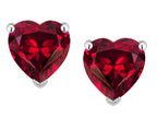 Star K™ Heart Shape 6mm Created Ruby Earrings Studs
