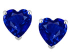 Star K™ Heart Shape 6mm Created Sapphire Earrings Studs