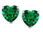 Star K™ Heart Shape 6mm Simulated Emerald Earrings Studs