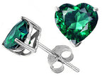 Tommaso Design™ Heart Shape 6mm Simulated Emerald Earrings Studs