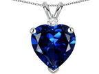 Star K™ 8mm Heart Shape Created Sapphire Heart Pendant Necklace