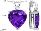 Star K™ 8mm Heart Shape Genuine Amethyst Heart Pendant Necklace