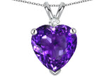 Star K™ 8mm Heart Shape Genuine Amethyst Heart Pendant Necklace