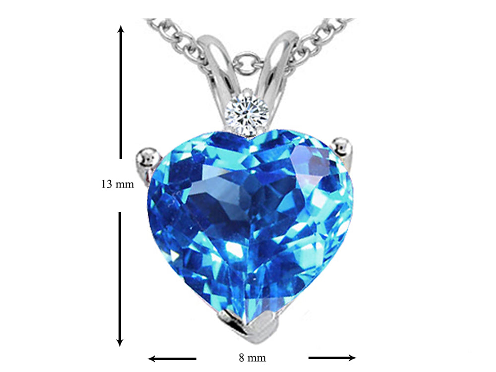 Tommaso Design™ Genuine Blue Topaz 8mm Heart Pendant Necklace