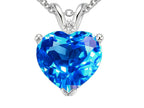 Tommaso Design™ Genuine Blue Topaz 8mm Heart Pendant Necklace