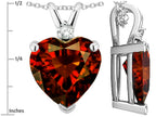 Star K™ 8mm Heart Shape Genuine Garnet Heart Pendant Necklace