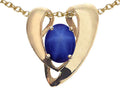 Tommaso Design™ Oval 9x7mm Created Star Sapphire Heart Shaped Pendant Necklace Enhancer