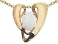 Tommaso Design™ Oval 9x7mm Genuine Opal Heart Shaped Pendant Necklace Enhancer