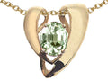 Tommaso Design™ Oval 9x7mm Green Amethyst Heart Shaped Pendant Necklace Enhancer