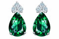 Tommaso Design™ Pear Shape 8x6mm Simulated Emerald And Earrings