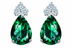 Star K Pear Shape 8x6mm Simulated Emerald And Earrings