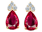 Tommaso Design™ Pear Shape 8x6mm Created Ruby Earrings