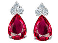 Tommaso Design™ Pear Shape 8x6mm Created Ruby Earrings