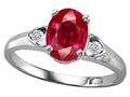 Tommaso Design Oval 8x6mm Created Ruby Ring
