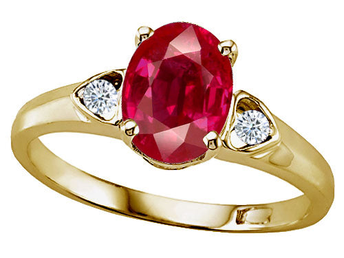 Tommaso Design Oval 8x6mm Created Ruby Ring