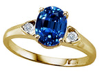 Tommaso Design Oval 8x6mm Created Blue Sapphire Ring