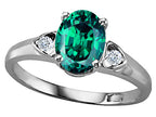 Tommaso Design Oval 8x6mm Simulated Emerald Ring