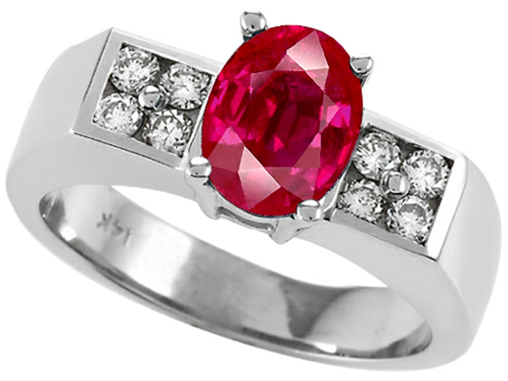 Tommaso Design Oval 8x6mm Created Ruby Ring