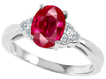Tommaso Design Oval 8x6mm Created Ruby Ring