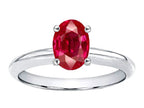 Tommaso Design Oval 8x6mm Created Ruby Solitaire Engagement Ring