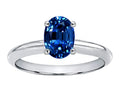 Tommaso Design Oval 8x6mm Created Blue Sapphire Solitaire Engagement Ring