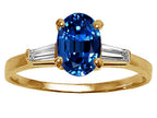Tommaso Design Oval 8x6 mm Created Blue Sapphire Engagement Ring