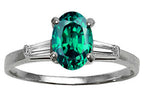Tommaso Design Oval 8x6 mm Simulated Emerald And Engagement Ring