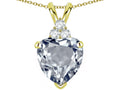 Tommaso Design™ Heart Shape 8mm Genuine Aquamarine Pendant Necklace