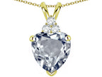Tommaso Design™ Heart Shape 8mm Genuine Aquamarine Pendant Necklace
