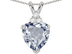 Tommaso Design™ Heart Shape 8mm Genuine Aquamarine Pendant Necklace