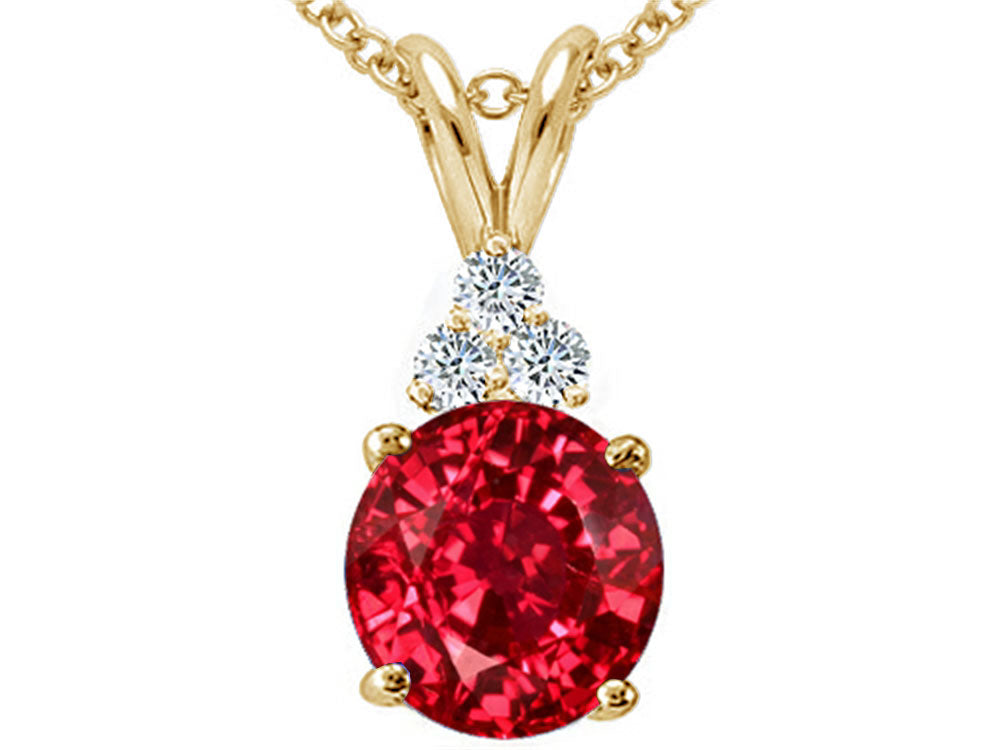 Tommaso Design™ Round 7mm Created Ruby Pendant Necklace