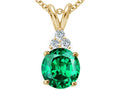Tommaso Design™ Round 7mm Simulated Emerald And Pendant Necklace