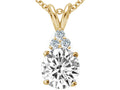 Tommaso Design™ Round 7mm Genuine White Topaz Pendant Necklace