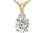 Tommaso Design™ Round 7mm Genuine White Topaz Pendant Necklace