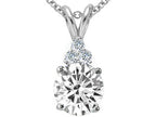 Tommaso Design™ Round 7mm Genuine White Topaz Pendant Necklace