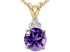 Tommaso Design™ Round 7mm Genuine Amethyst Pendant Necklace