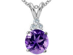 Tommaso Design™ Round 7mm Genuine Amethyst Pendant Necklace