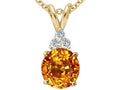 Tommaso Design™ Round 7mm Genuine Citrine Pendant Necklace