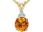 Tommaso Design™ Round 7mm Genuine Citrine Pendant Necklace