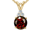 Tommaso Design™ Round 7mm Genuine Garnet Pendant Necklace