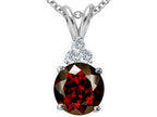 Tommaso Design™ Round 7mm Genuine Garnet Pendant Necklace
