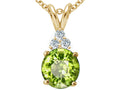Tommaso Design™ Round 7mm Genuine Peridot Pendant Necklace