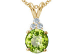 Tommaso Design™ Round 7mm Genuine Peridot Pendant Necklace