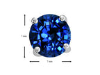 Star K 7mm Round Created Blue Sapphire Earrings Studs