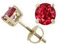 Tommaso Design™ Round 6mm Created Ruby Screw Back Earrings Studs