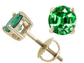 Tommaso Design™ Round 6mm Simulated Emerald Screw Back Earrings Studs