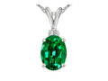 Tommaso Design™ Oval Simulated Emerald Pendant Necklace