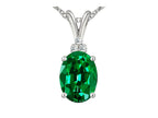 Star K Oval Simulated Emerald Pendant Necklace