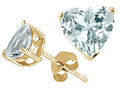 Tommaso Design™ Heart Shape 6mm Genuine Aquamarine Earrings Studs